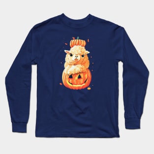 Alpaca in a pumpkin Long Sleeve T-Shirt